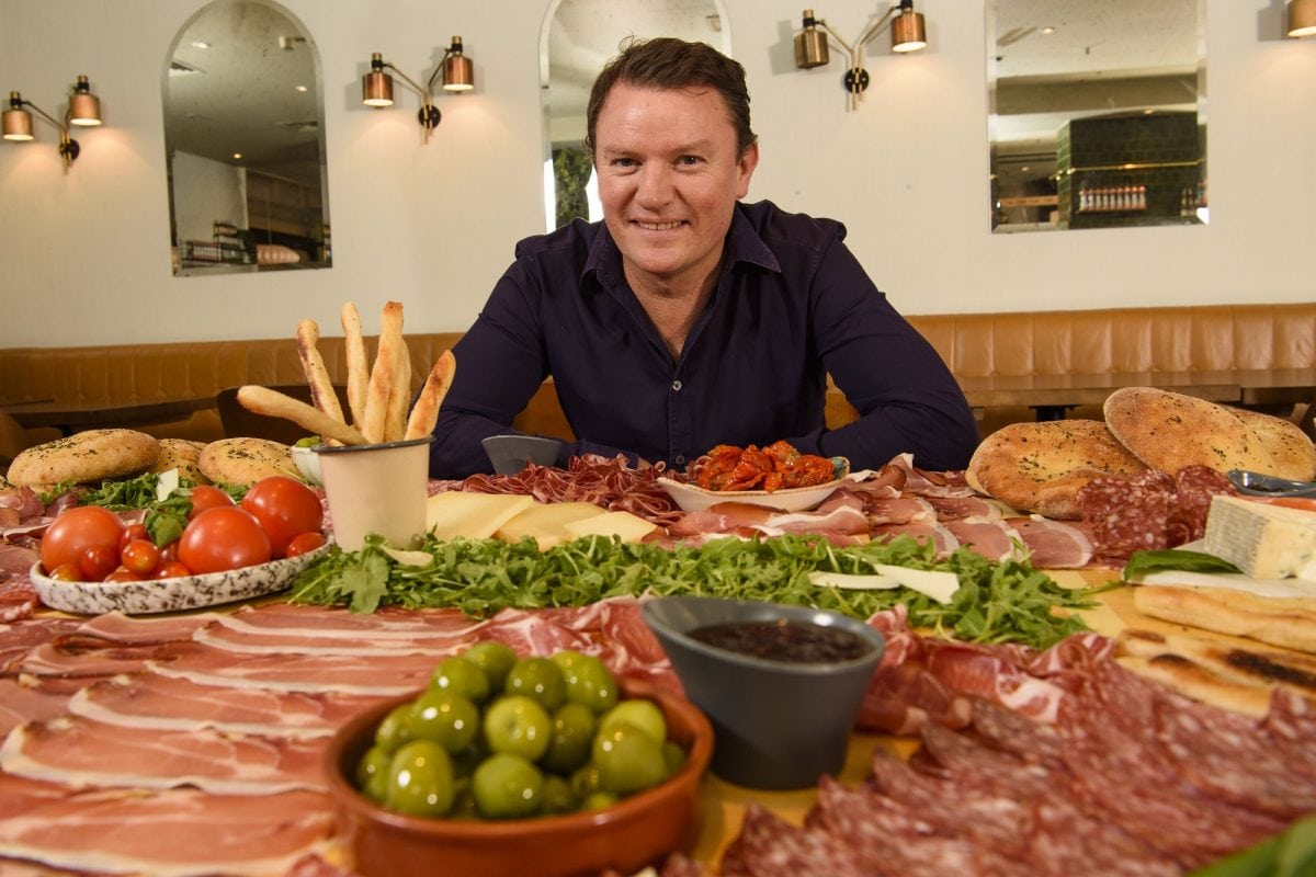 Theo Randall pictured as ASK Italian attempted the world record for the biggest antipasti 'Gigantipasti', to celebrate their autumn menu launch askitalian.co.uk.