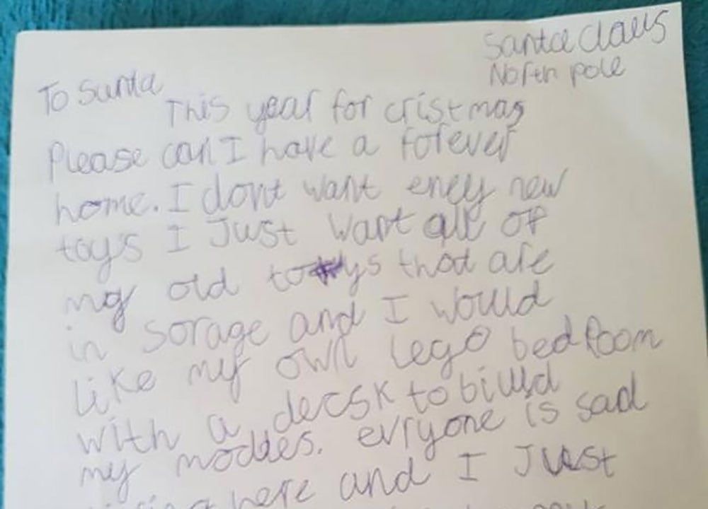 9-year-old pens heartbreaking letter asking Santa for one thing this Christmas – a home