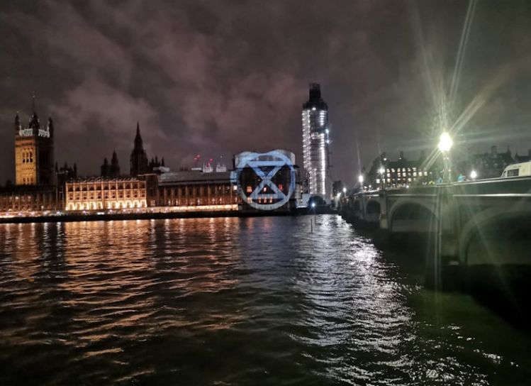 Westminster blockade by Extinction Rebellion (c) Twitter/Kingston-upon-Thames Extinction Rebellion)