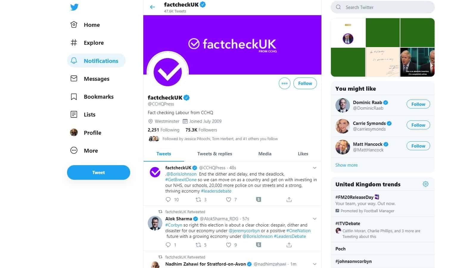 Ralf Little steals the night as Tories rebrand party Twitter account to factcheckUK