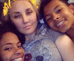The Facebook profile pics of Inna Ewa (middle) with daughter Bessy (left) and son Victor (right) . Credit;SWNS