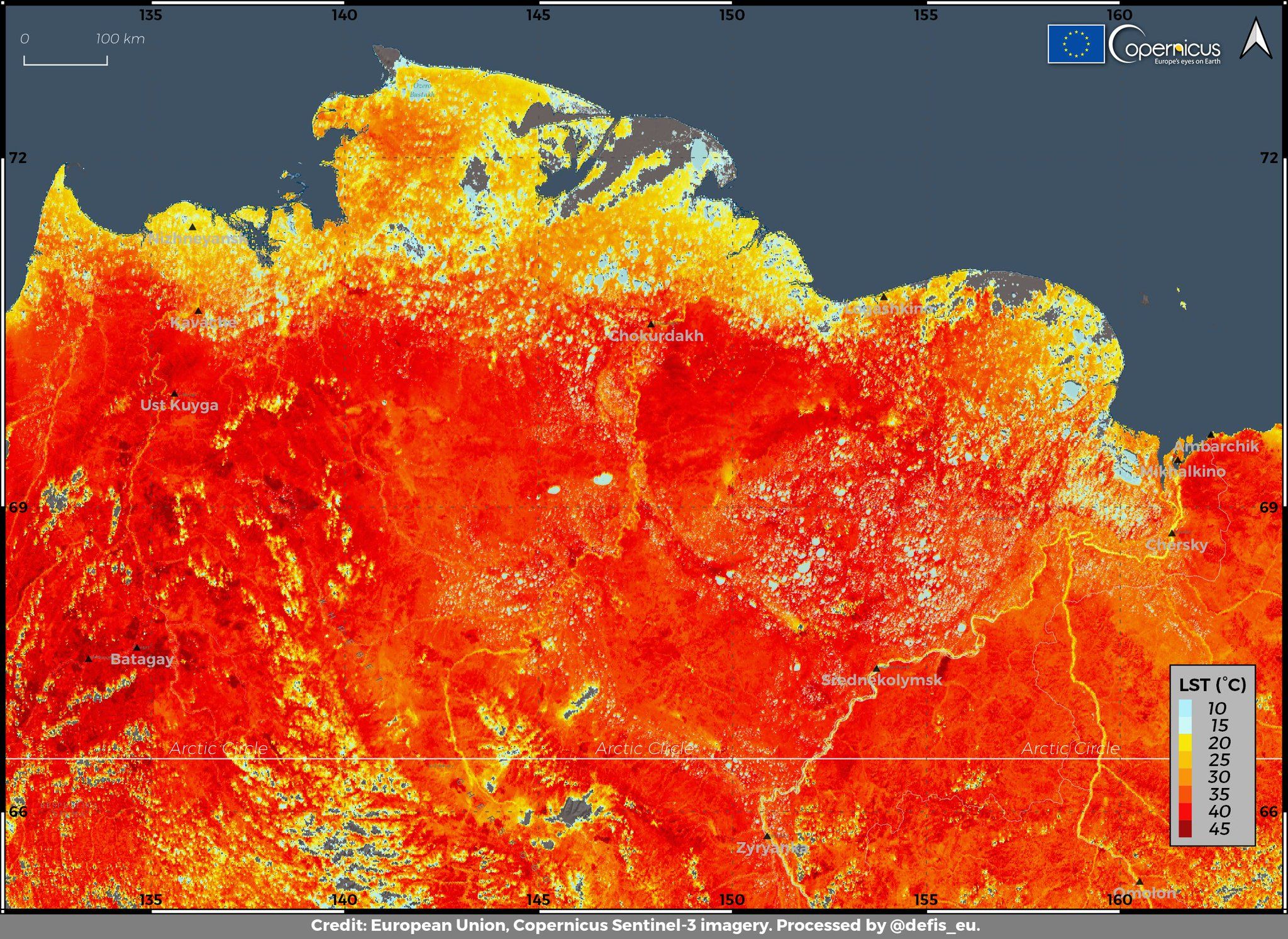 Record-breaking heatwave hits the Arctic Circle