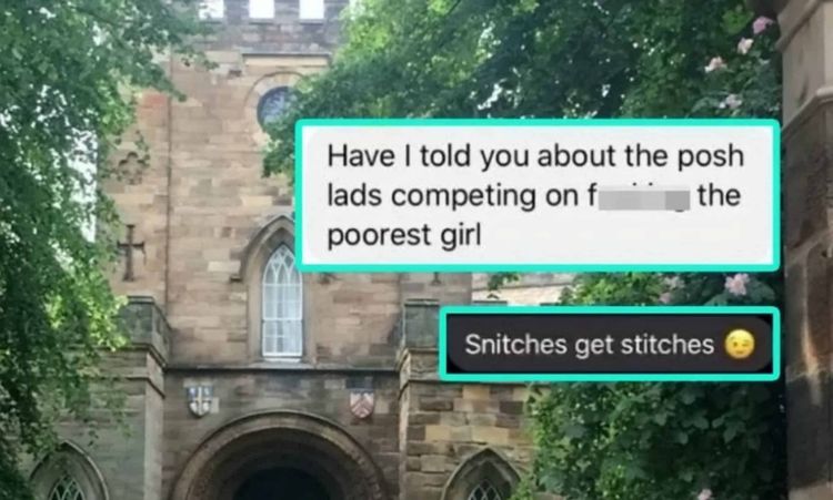 Screenshots leaked from a fresher group chat two weeks ago.  Credit;SWNS