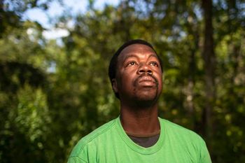 Donald Neely poses for a photo in Houston. Neely, who was led by a rope by two white officers on horseback has sued the city of Galveston, Texas, and its police department for $1 million, saying he suffered humiliation and fear during his arrest. (Marie D. De Jesus/Houston Chronicle via AP, File)