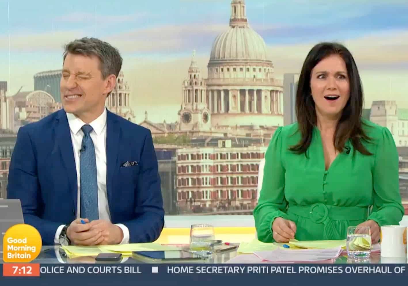 Ben Shephard’s Freudian slip leaves Susanna Reid blushing