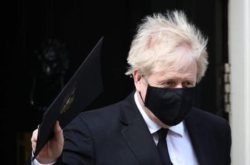 Prime Minister Boris Johnson, who appears to have had a haircut on the first day of the easing of lockdown restrictions in England, leaving 10 Downing Street in Westminster heading for the Houses of Parliament. Picture date: Monday April 12, 2021.