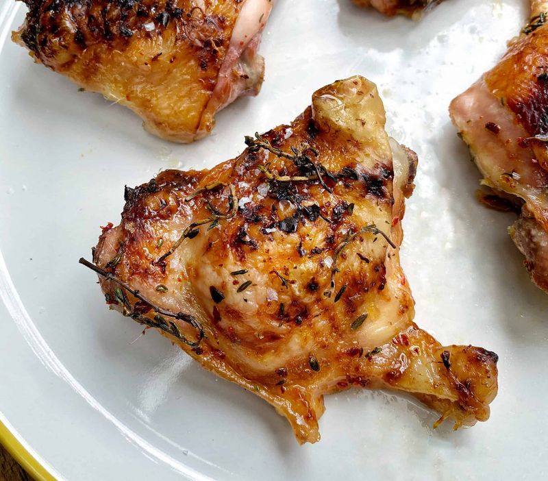 Chicken thighs recipe, with honey, garlic, chilli & thyme