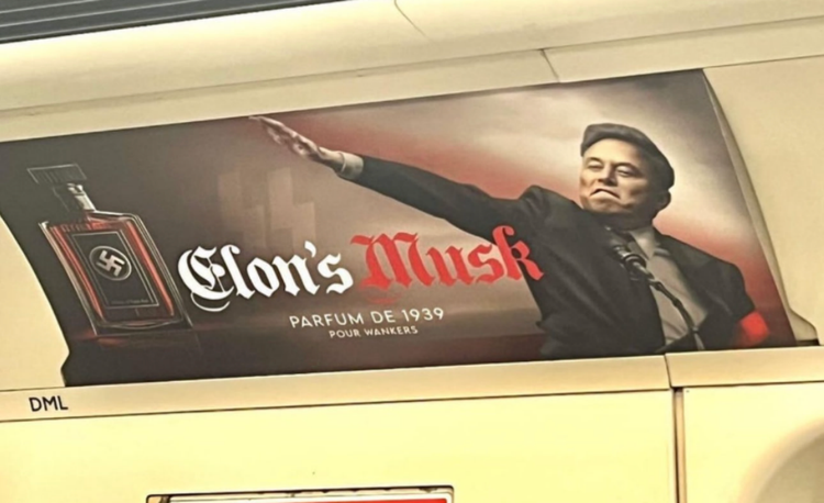 Searing ad slamming Elon Musk appears on London Underground