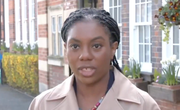 Kemi Badenoch urges people to 'always buy British' while wearing a dress made in China
