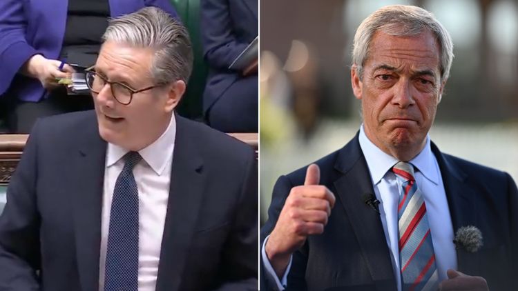 Keir Starmer delivers Farage zinger during PMQs