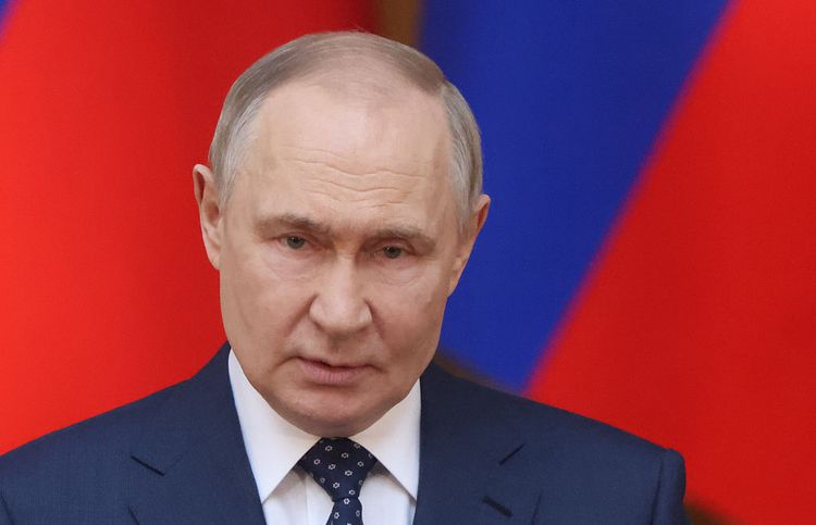 SAINT PETERSBURG, RUSSIA - APRIL 28 (RUSSIA OUT) Russian President Vladimir Putin delivers a speech during an annual plenary session of the Council of Legislators at the Tauride Pacace on April 28, 2025 in Saint Petersburg, Russia. Vladimir Putin is having a one-day trip to Saint Petersburg to meet regional parliaments leaders. (Photo by Contributor/Getty Images)