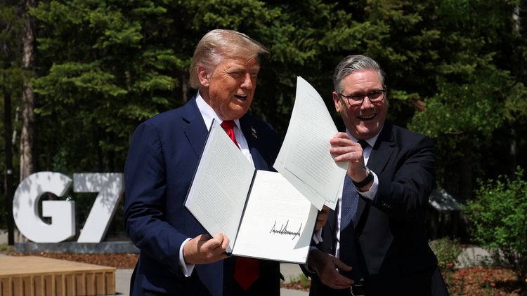 Trump gives glowing praise of Keir Starmer as he assures UK is 'very well protected' from tariffs