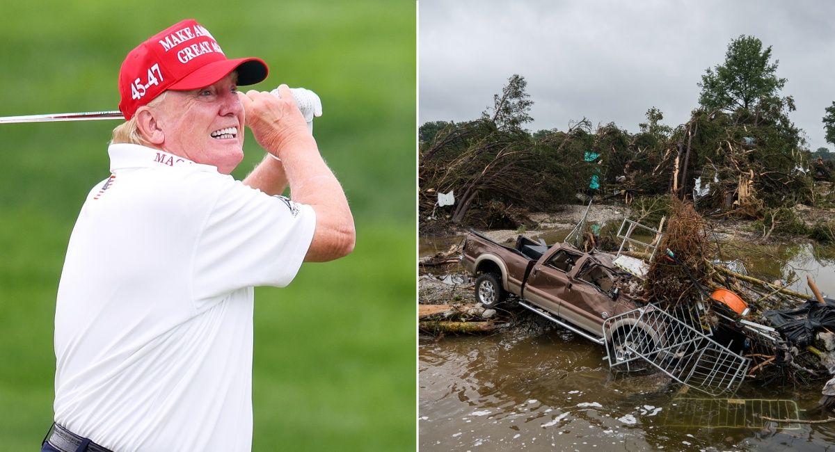 Donald Trump ‘hides on golf course’ as dozens killed in Texas floods
