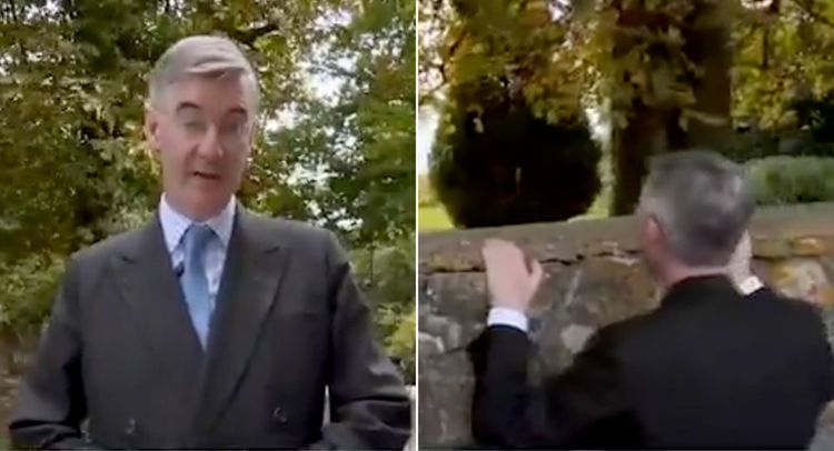 Jacob Rees-Mogg goes full Partridge as he visits apparent asylum hotel in Somerset