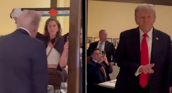 Pro-Palestine protestors confront Trump at Washington DC restaurant
