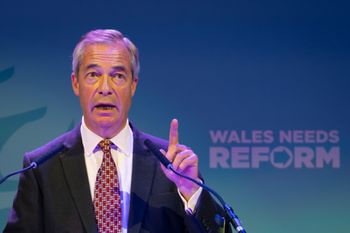 PORT TALBOT, WALES - JUNE 9: Leader of Reform UK Nigel Farage speaks at the Plaza on June 9, 2025 in Port Talbot, Wales. Reform UK Leader Nigel Farage is speaking to the press in Port Talbot following an announcement that Zia Yusuf would return to the party in a new role, shortly after he quit as party chairman last week. Yusuf will now head up Reform UK's "Doge team," based on US President Donald Trump's Department of Government Efficiency (DOGE). (Photo by Matthew Horwood/Getty Images)
