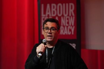 LIVERPOOL, ENGLAND - SEPTEMBER 28: Andy Burnham, Mayor of Greater Manchester, speaks at a fringe event on renewing Britain's democracy at ACC Liverpool on September 28, 2025 in Liverpool, England. Labour Conference is being held against a vastly different backdrop to last year when the party had swept to power in a landslide general election victory. A year on and polling shows three quarters of Britons (74-77%) say they have little to no trust in the party on the cost of living, immigration, taxation, managing the economy, representing people like them, or keeping its promises. (Photo by Ian Forsyth/Getty Images)