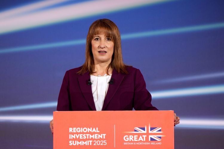 BIRMINGHAM, ENGLAND - OCTOBER 21: Chancellor of the Exchequer, Rachel Reeves, speaks at the Regional Investment Summit at Edgbaston Stadium on October 21, 2025 in Birmingham, England. (Photo by Joe Giddens - WPA Pool/Getty Images)