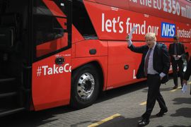 The Brexit bus and its infamous £350m figure became one of the enduring images of the campaign (Getty)