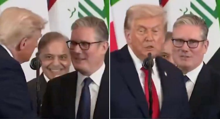 Awkward moment Donald Trump 'shuns' Keir Starmer in front of world leaders