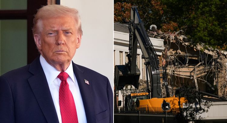 Trump slammed for demolishing White House wing to make way for golden ballroom