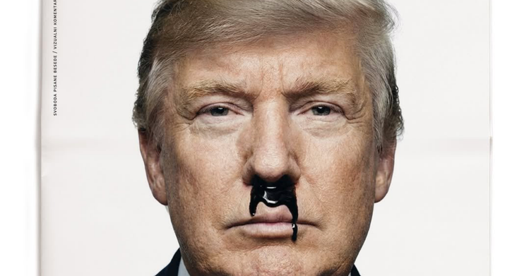 slovenian magazine Donald trump cover hitler oil moustache