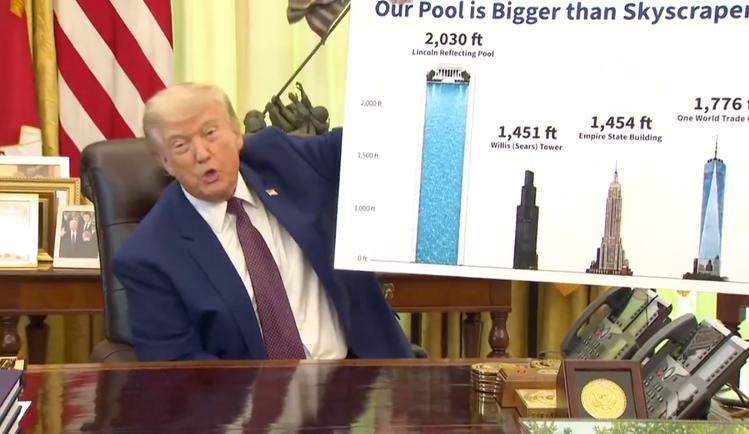donald trump reflective pool skyscrapers
