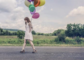 Woman with Baloons