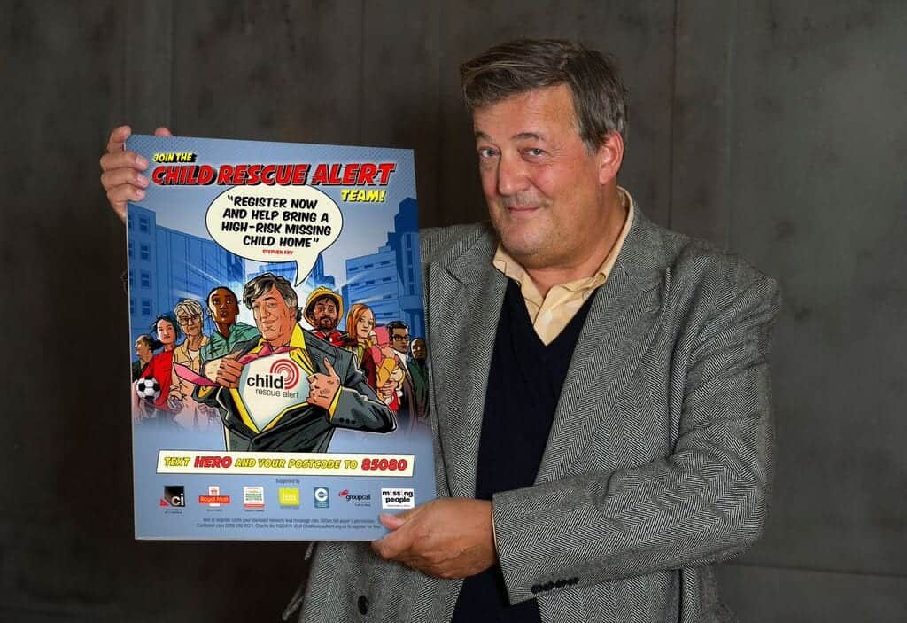 Stephen Fry Leads Campaign to Speed up the Reporting of Missing Children
