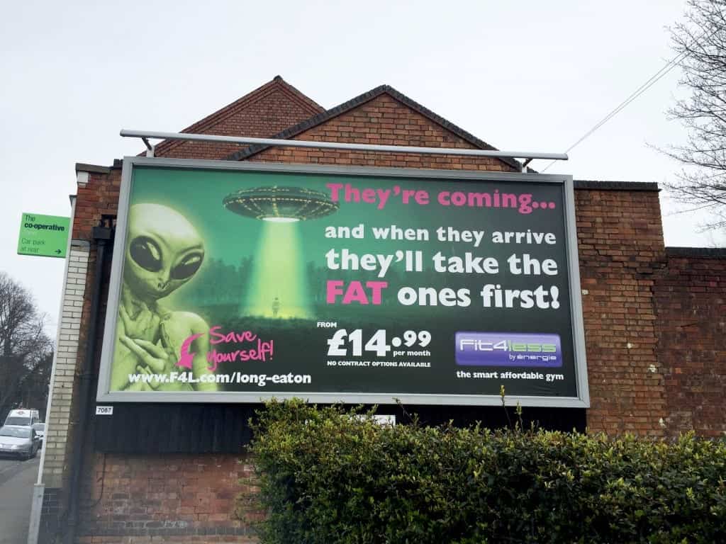 Gym Threatens Fat People With Alien Abduction