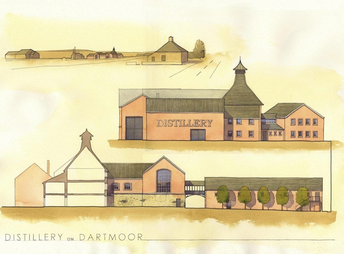 Architect’s impression of the planned Princetown Distillers in Dartmoor. See SWNS story SWWHISKY;  Plans are in place to build the biggest whisky distillery in England - on a moor made famous by Sherlock Holmes. Princetown Distillers Ltd want to build the largest facility distillery outside Scotland based on Dartmoor in Devon. The Somerset company wants to build a £4 million distillery in Princetown, Devon, which will be the second whisky producer in the area but the first of its kind. If given the go-ahead, it will be be the highest in the UK and the biggest in Britain outside Scotland, according to one of the men behind the plans.