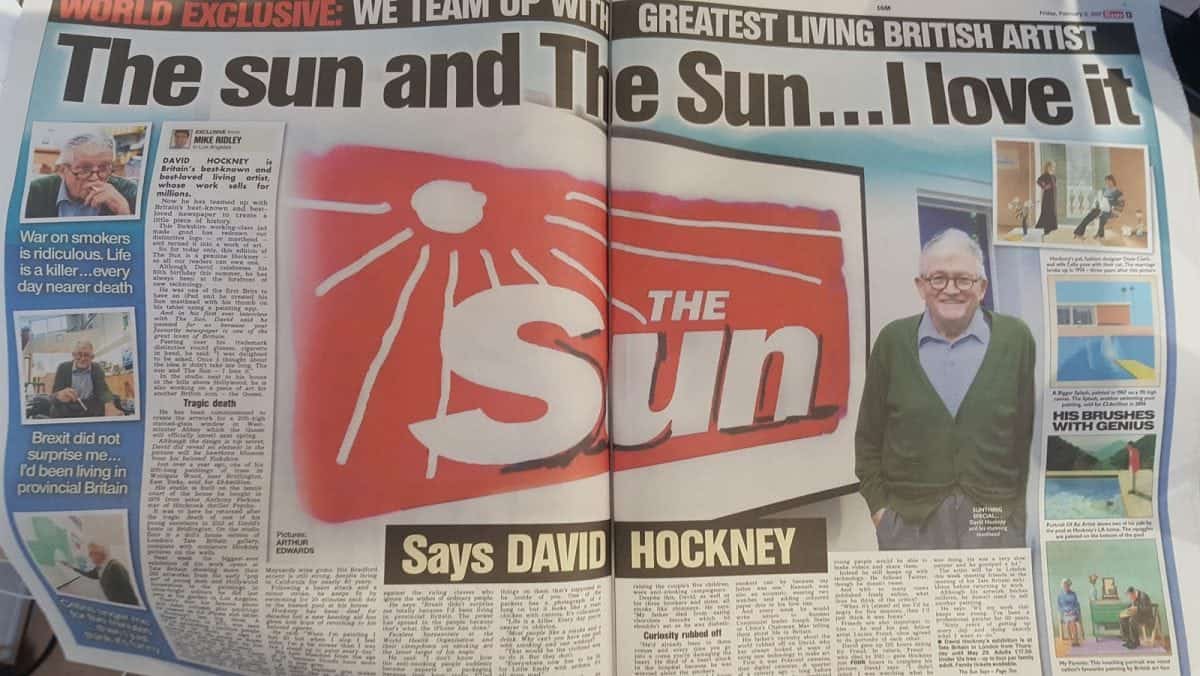 Hockney has wittingly trolled The Sun’s unwitting half-wits