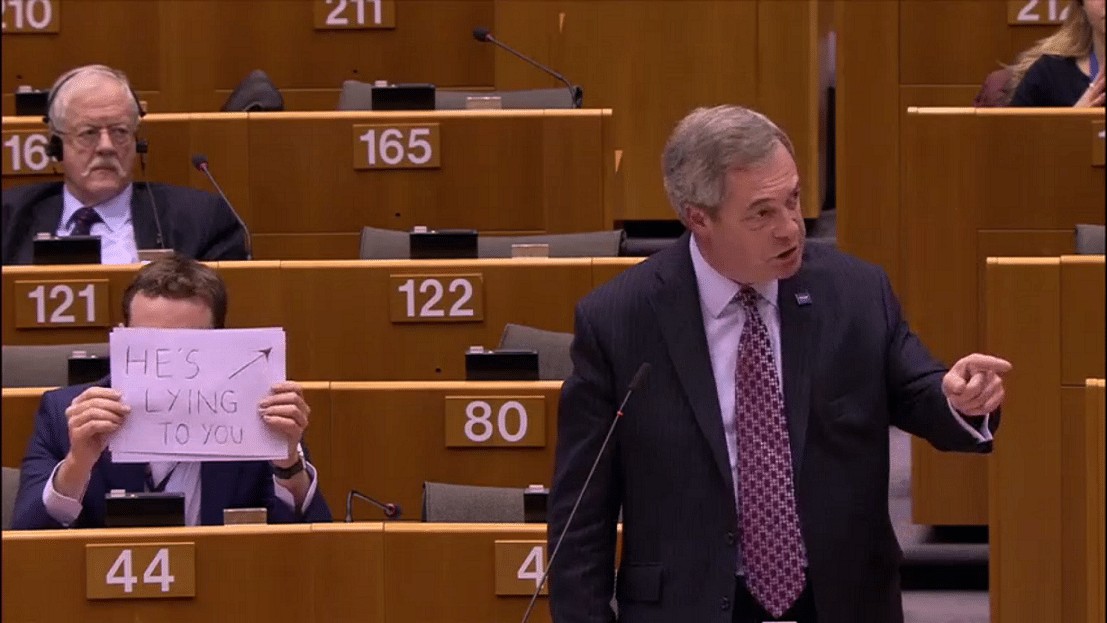 Farage branded a liar in European Parliament as he defends Trump