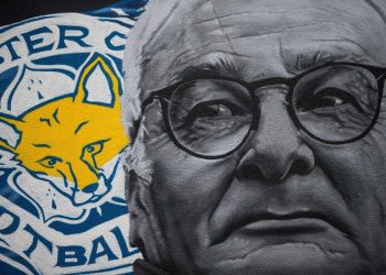 The Leicester City Champions 2015-2016 mural painted by Richard Wilson a van driver from Wembley. King Richard Road, Leicester, Leicestershire. February 24, 2017.