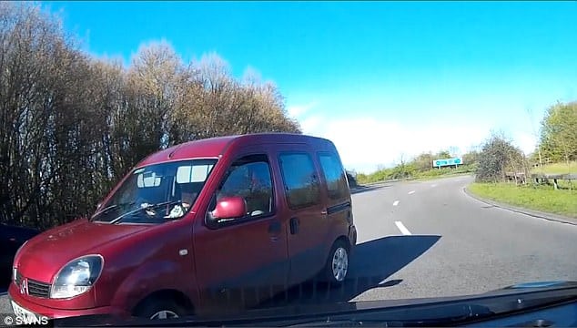 Watch – Pensioner drives WRONG WAY round a roundabout