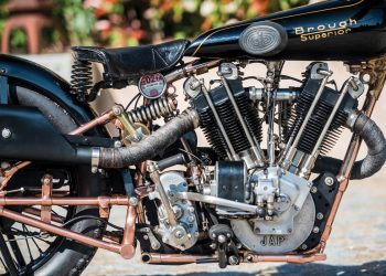 A legendary Brough motorbike which was capable of 125mph almost 90 years ago is set to sell for a world record £585,000. See SWNS story SWBIKE; The Brough Superior SS100 is regarded as the most desirable thing on two wheels and the Rolls-Royce of motorcycles. This 1928 SS100 model is known as the ‘Moby Dick’ and is even quicker than the standard model TE Lawrence was famously killed riding. It was fitted with a 1140cc engine specially tuned by George Brough and JA Prestwick to develop around 65bhp. When Motor Cycling Magazine tested it in 1931 they called it the “fastest privately owned machine in the world” after clocking a staggering 115mph in top gear. A later owner managed to do 125mph on the stunning motorcycle, which was built on Haydn Road in Nottingham.
