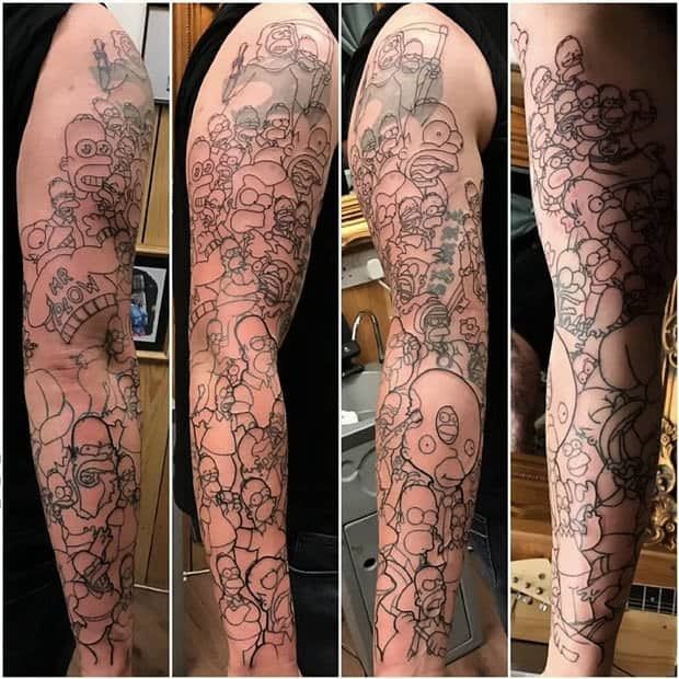 Watch – Simpsons superfan has Homer tattooed on his arm 52 Times