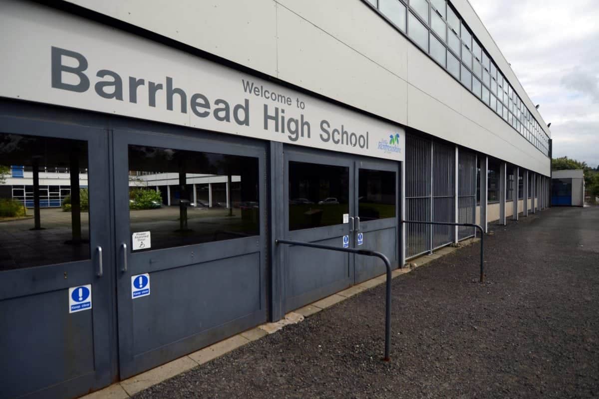 FILE PICTURE -  Barrhead High School in Glasgow.  An investigation is underway after a sick hoaxer threatened to blow up a Scottish high school -- just hours after the terror attack in Manchester. See CENTREPRESS story CPTHREAT.  Parents, pupils and staff were left sickened by the bomb hoax early on Tuesday morning.  Youngsters remained in their classes at Barrhead High School, East Renfrewshire, as police officers carried out a two-hour search.  The hoax threat came only hours after a devastating attack at the end of an Ariana Grande concert in Manchester which claimed the lives of at least 22 people, including children.