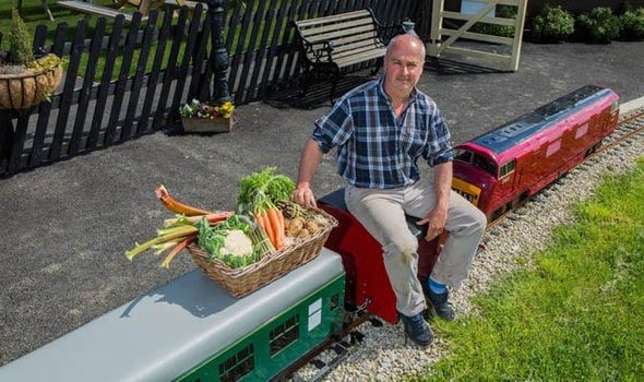 Watch – Farmer harvests his crops using miniature TRAIN