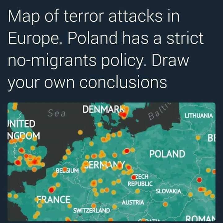 The Poland no Muslims no terror map is seriously misleading