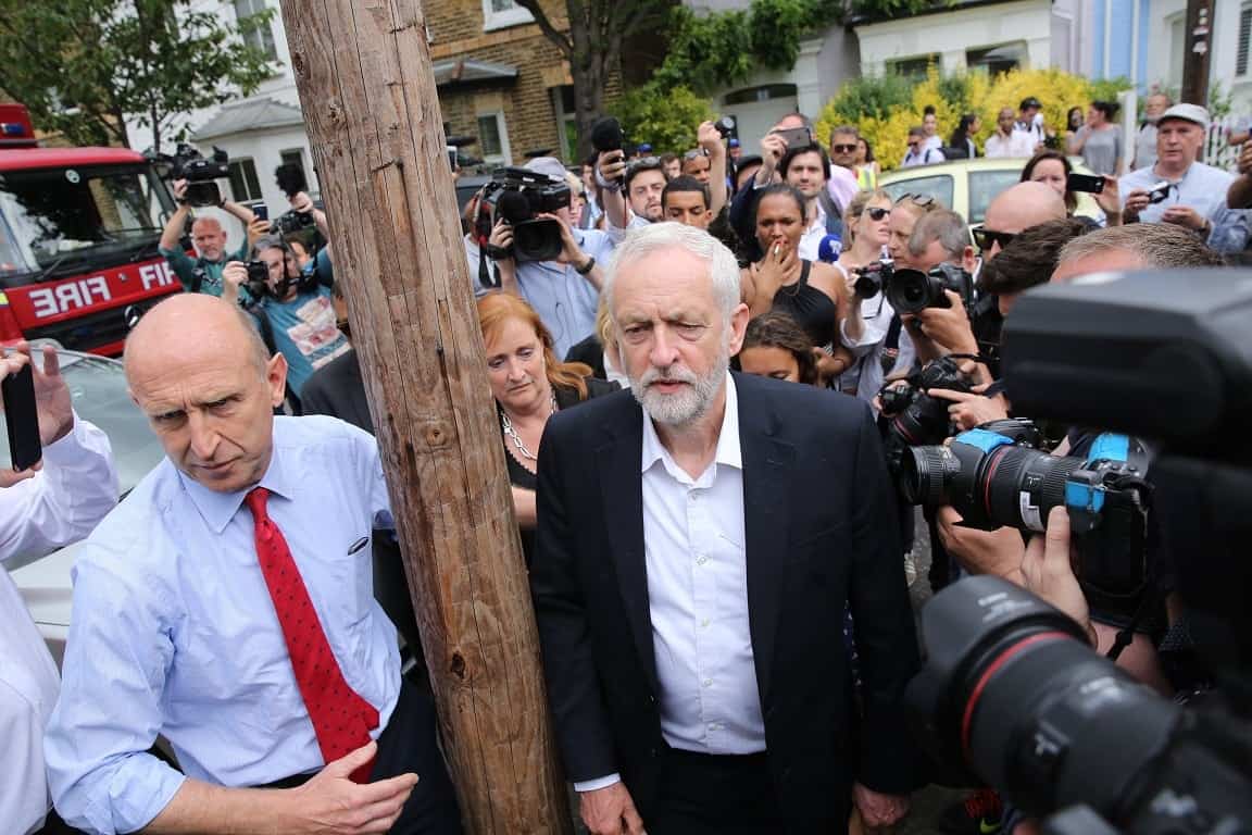 Credit pours in for Corbyn’s statesmanlike response to Grenfell Tower disaster