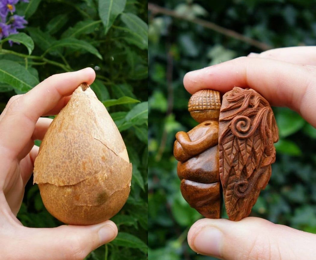 Artists carves stunning facial sculptures using the stones from avocados