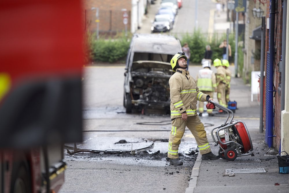 Burning a hole? £400,000 in cash up in smoke as G4S van catches fire