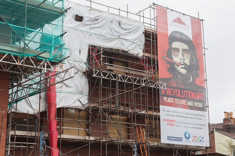 Developer ridiculed for using socialist icon to flog posh flats 