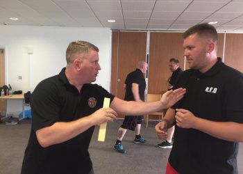 Far-right group Britain First hold a self defence class where they learnt knife fighting techniques. See National News story NNKNIFE; A council-run leisure centre has been blasted online for allowing far-right group Britain First to hold a martial arts class in one of their rooms. The ultranationalist group posted pictures on Facebook of a 'security training day' which also involved learning how to fight with knives and defend themselves and 'Krav Maga', a self-defence system developed for the Israel Defense Forces. But locals have flocked to the page of Erith Leisure Centre, south east London, to criticise the move, and say the centre should be 'ashamed' for hosting the 'hate group'. In their post, the group said: "Britain First security training day in the South East. Martial arts, Krav Maga, close protection, knife defence and much more...OCS (Onward Christian Soldiers)."