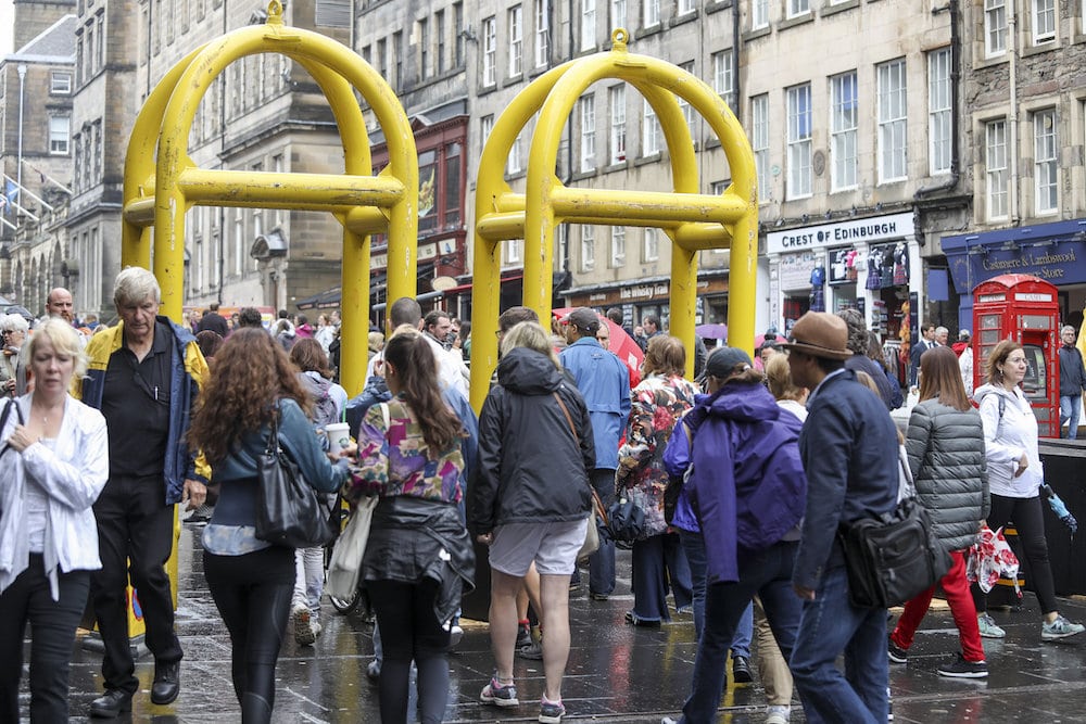 Festival security – High security barriers installed on Edinburgh’s Royal Mile to prevent terrorist attacks