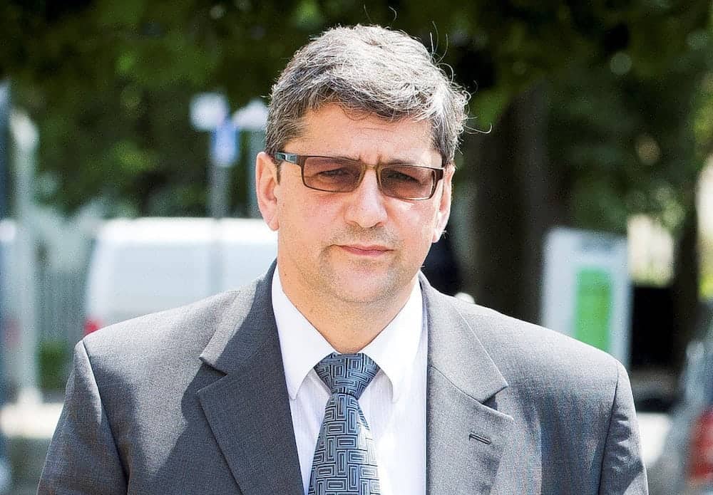 Andronicos Sideras outside Inner London Crown Court, where his trial begins today, accused of passing of horse meat as beef. July 6, 2017.  A meat supplier mixed cheap horsemeat with beef before flogging the 'horsebeef' to unsuspecting manufacturers of ready meals and burgers for supermarkets and caterers, a court heard.  See NATIONAL story NNHORSE.  London-based businessman Andronicos Sideras is accused of buying cheap cuts of horse then fraudulently selling it as '100% beef' for vast profits.  The allegations relate to the 2013 'horse meat scandal' which rocked Europe after tests on hundreds of beef products revealed traces of undeclared horse meat.  Thousands of items were pulled from supermarket shelves and it exposed serious concerns about the supply chain of food.   Two businessmen Alex Beech and Ulrik Nielson both from the Danish-based company Flexifoods have already admitted their part in the horsemeat scandal, a jury heard.  Inner London Crown Court heard Sideras, 55, played a "key role' in their plot, bulking out beef with horsemeat to produce thousands of kilos of 'horsebeef."