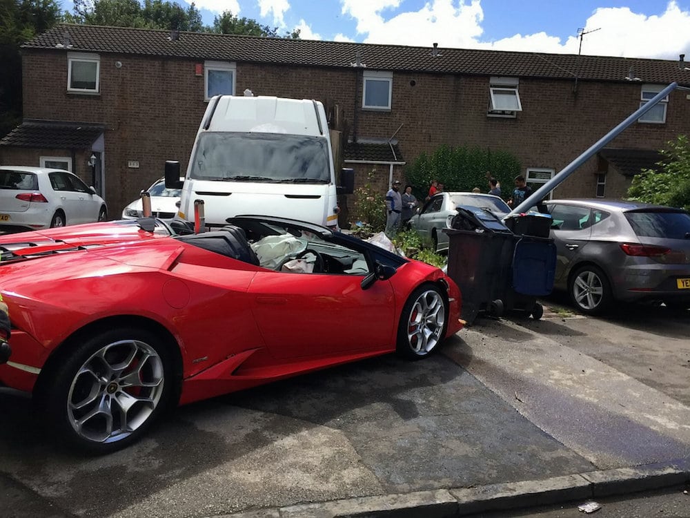  Driver wrecks £220k Lamborghini after crashing into lamppost 