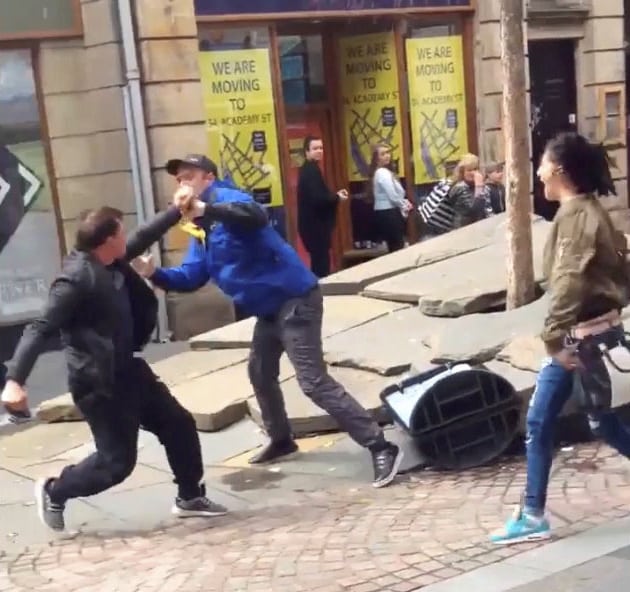 Footage of Highland street brawl where man lost his thumb