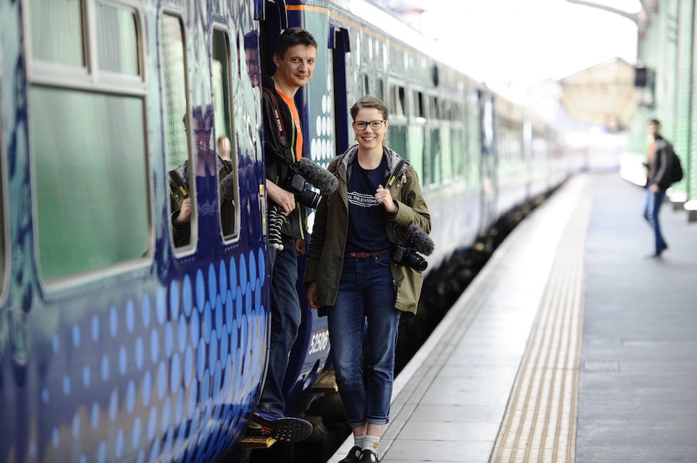 Couple on mission to visit every train station in UK arrive in Scotland for final leg of their trip 